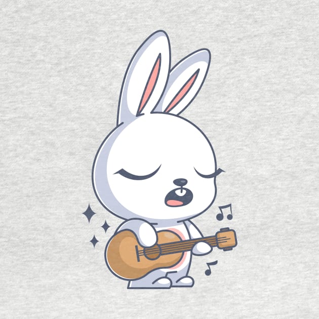 Cute bunny singing and playing guitar by Wawadzgnstuff